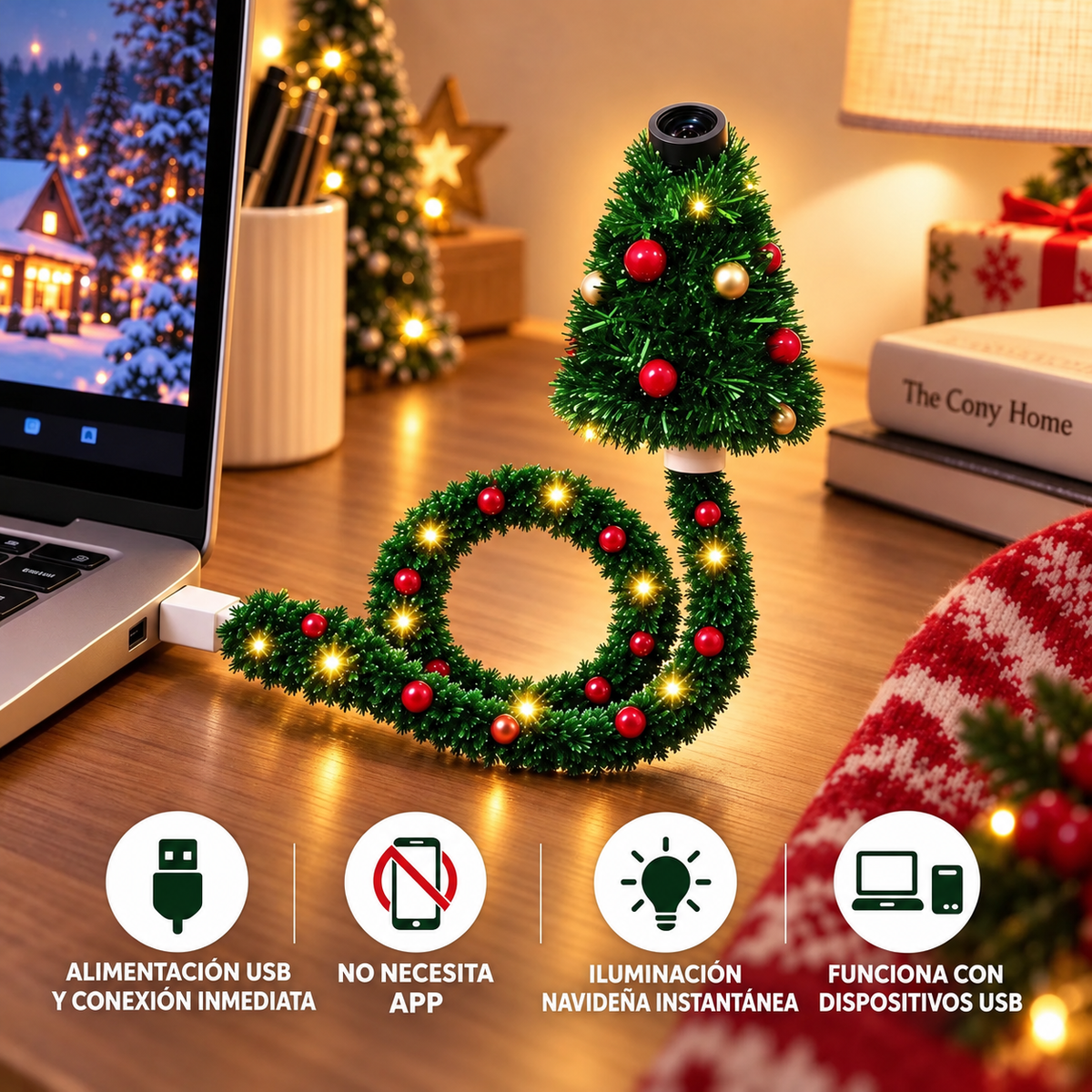 Proyector navideño USB: tu techo lleno de magia