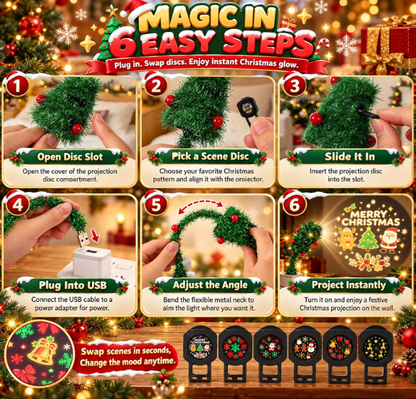 Proyector navideño USB: tu techo lleno de magia